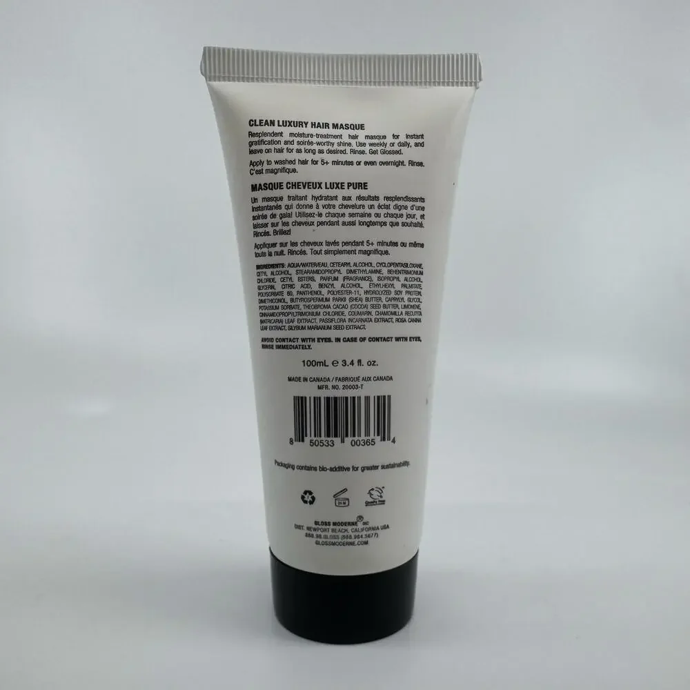 GLOSS MODERNE Clean Luxury Hair Masque/Mask 3.4oz Full Size - NWOB